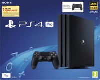 SONY PS4 Pro 1 TB(Jet Black, Additional Controller pasted outside the Box)