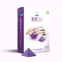 Blue Tea Spiced Lemon Blend of Butterfly Pea Purple Tea Flower; Lemon, Ginger Herbal Tea Box(24 Bags)