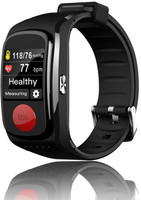 Kickox Elder care GPS Smartwatch(Black Strap, Fit to all)