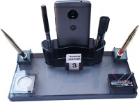 PANKU 6 Compartments Acrylic Pen Stand(Smoke Black)