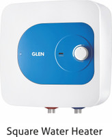 GLEN 15 L Storage Water Geyser (7054 Square Water Heater 15L Mech, WAITE, Blue)