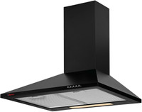 Seavy Mif Black 60cm, 800m3/hr Air Suction Wall Mounted Chimney(Black 800 CMH)