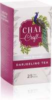 Chai Craft Pure Darjeeling Tea, 25 Tea Bags Unflavoured Black Tea Bags Box(25 Bags)