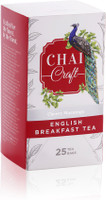 Chai Craft English Breakfast Tea, Expertly Crafted Back Strong Black Tea Unflavoured Black Tea Bags Box(25 Bags)