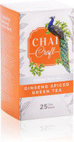 Chai Craft Ginseng Spiced Herbal Super Detox Green Tea, 25 Tea Bags Unflavoured Herbal Tea Bags Box(25 Bags)