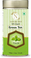Nature Sign Certified Organic Tulsi Flavour Green Tea 100 gm Tulsi Green Tea Tin(100 g)