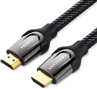 VEnTIOn HDMI Cable 10 m Aluminum foil + metal braided HDMI Cable 4K Zinc Alloy Cable HDMI 2.0 4K (10 Meter)(Compatible with HDMI computer connecting to HDMI monitor, Black, One Cable)