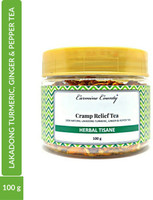 Carmine County Cramp Relief Tea – Natural Grade I Lakadong Turmeric & Ginger – Herbal Tisane Turmeric, Ginger, Black Pepper Herbal Infusion Plastic Bottle(100 g)