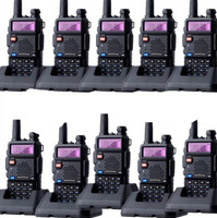 visionrabbit BAOFENG uv5r walkie talkie uhf400-470 18000mah battery FM radio Led Torch wide frequency BAOFENG uv5r walkie talkie uhf400-470 mhz wide frequency FM radio Led Torch 5-10km range 18000mah battery pack of10 Walkie Talkie(Black)