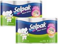 Selpak Calorie Absorber Kitchen Roll 3ply 3rolls/pack - 2packs - 6rolls(3 Ply, 420 Sheets)