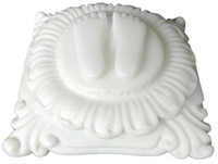 S A Gifts Premium Quality Handcrafted Italian Marble Charan Paduka for God Pooja Washable Religious Footprint(Marble)