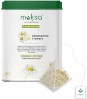 MOKSA Tea & Botanicals Luxury 100% Pure Chamomile Tea with Pure Chamomile Flowers | 15 Biodegradable Pyramid Tea Bags | Premium Quality Chamomile Herbal Tea Tin(15 Bags)