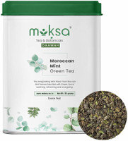 MOKSA Botanials Luxury 100% Pure Premium Quality Green Tea | Moroccan Mint Green Tea - Blended with Real Mint Leaves for Destress and Digestion | Great for Weight Loss | 