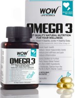 WOW Life Science Omega-3 1000mg Capsules with Fish oil - EPA + DHA Enriched(60 No)