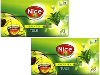 Nice Green Tea Tulsi ( 2 Box x 25 Bags ) Tulsi Green Tea Bags Box(50 Bags)