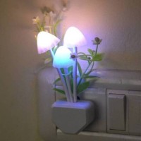 PRITI WORLD Mushroom Lamp Automatic Sensor Light Multi Color Changing Night Lamp Night Lamp(13 cm, White)