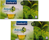 Leeford Green Tea Aqua Slim Flavour ( 2 Box of 25 Tea Bags ) Hibiscus Green Tea Bags Box(50 Bags)