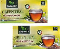 Leeford Green Tea Indian Matcha Flavour ( 2 Box of 25 Tea Bags ) Cardamom Matcha Tea Bags Box(50 Bags)