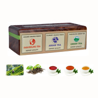 AVIHS Darjeeling Tea, Assam Tea,Himalayan kangra Green Tea,Wooden Gift Box-300gm Herbs Green Tea Festive Gift Box(300 g)