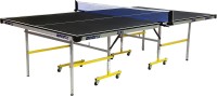 Bronx Duro Full Size 18 mm Both Side Laminated top with 50 mm Wheel Rollaway Indoor Table Tennis Table(Black)