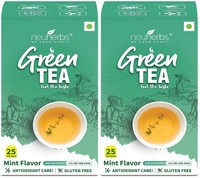 Neuherbs Green Tea for Weight Management with Mint Flavour 50 Tea Bags Mint Green Tea Bags Box(50 Bags)