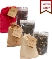 sowers secrets Combo Set of 3- Rose+Lotus+Lavender Green Tea-100 gms each- Value Pack-(900 cups)-Loose Leaves- Weight loss fast- Detox- Skin Glow- for Diabetics patient- 