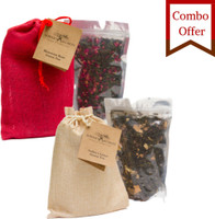 Sowers Secrets Combo Set- Rose Green Tea+Lotus Green Tea-100 gms each- Value Pack-(600 cups)-Loose Leaves- Weight loss fast- Detox- Skin Glow- for Diabetics patient- Prem