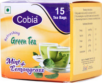 Cobia Mint & Lemongrass Mint, Lemon Grass Green Tea Bags Box(15 Bags)