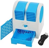 View SAINEX HUB Portable Mini Air Cooling Fan for Desk and Office with Battery and USB Operated (Battery Not Included) Room/Personal Air Cooler(Blue, White, 100 Litres) Price Online(SAINEX HUB)