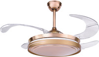 HANS LIGHTING HL9119 1050 mm Remote Controlled 4 Blade Ceiling Fan(Gold, Pack of 1)