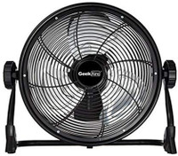 Geek Aire, 12 Inch Rechargeable Table Fan, 120 Degree Tilting Angle and 5 Speed Settings 1700 mm 3 Blade Table Fan(Black, Pack of 1)