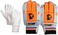 JetFire Match Batting Gloves Combo With Best Inner Gloves(Orange, Men) Batting Gloves(Orange, White)