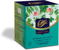 Care Moringa & Giloy Green Tea with Spearmint Mint Herbal Tea Bags Box(10 Bags)