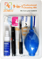 Zenko New Professional Clean Pro 9 IN 1 Multi-Purpose Cleaning Kit for Cameras, Lenses, Binoculars, LCD, Laptops, Desktops, Keyboards, etc, Includes Micro-Fibre Cloth, Brush, Liquid Solution, Powerful Dust Blower, Cotton Swabs, Magic Lenspen & Cleaning Tissue  Lens Cleaner(20 ml, 5x5 inch, Pack of 9