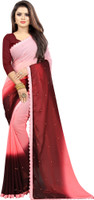 fashion Day Self Design Bollywood Georgette Saree(Purple, Pink) Flipkart Deal