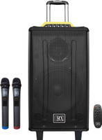 MX Bluetooth Wooden Trolley Speaker with USB 3710Wooden Indoor, Outdoor PA System(200 W)