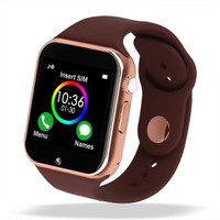Oxhox Bluetooth & Golden Camera Phone Smartwatch(Brown Strap, Regular)