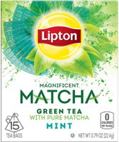 Lipton Matcha Green Tea With Mint 15 Tea Bag ( Imported ) Mint Matcha Tea Bags Box(22.4 g)