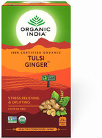 ORGANIC INDIA Tulsi Ginger Tea Bag Ginger Green Tea Bags Box(25 Bags)