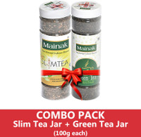 Mainak Slim Tea + Unflavoured Green Tea Plastic Bottle(100 g)