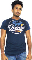 Lazzor Typography Men Round Neck Blue T-Shirt