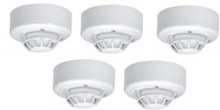 RAPID - X Security Plastic Heat Detector (White, Size 98 , 48 Mm) PACK OF 5 Wireless Sensor Security System
