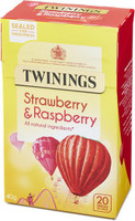 Twinings Strawberry & Raspberry 20 Tea Bags (Imported) Strawberry, Raspberry Tea Bags Box(40 g)