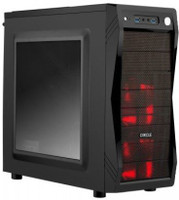 Circle Gaming 821 black Tower Case with Transparent Side Panel and Steel Black Body GAMING CABINET Cabinet(Black)