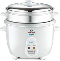 BAJAJ 550 watt Rice Cooker,Multi-colour white Electric Rice Cooker with Steaming Feature(1.8 L, White, Silver)