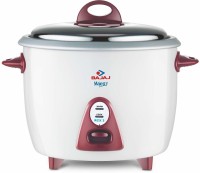 BAJAJ 350-Watt Multifunction Rice Cooker (White/maroon) Electric Rice Cooker with Steaming Feature(1.5 L, White, Maroon)