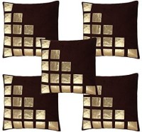 MS Enterprises Geometric Cushions Cover(Pack of 5, 41 cm*41 cm, Brown, Beige)