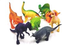 ClueSteps Dinosaurs Animals Plastic Toys for Kids ( 6 Pieces. Pack )(Multicolor)