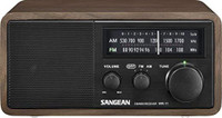 Sangean WR-11BK Wood Cabinet AM/FM Table Top AM/FM Radio + Aux FM Radio(Brown)