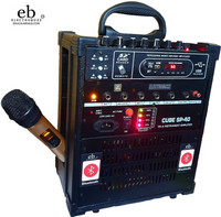 electrobuzz Portable PA System CUBE 40 with inbuilt battery & USB, FM, AUX CUBE 40 Outdoor, Indoor PA System(60 W)